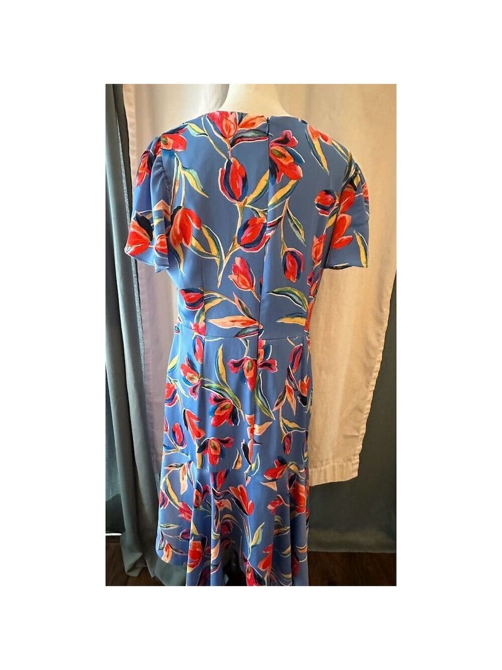 Maggy London Women's Floral Midi Dress Size 14 Multicolor Casual - Picture 4 of 7